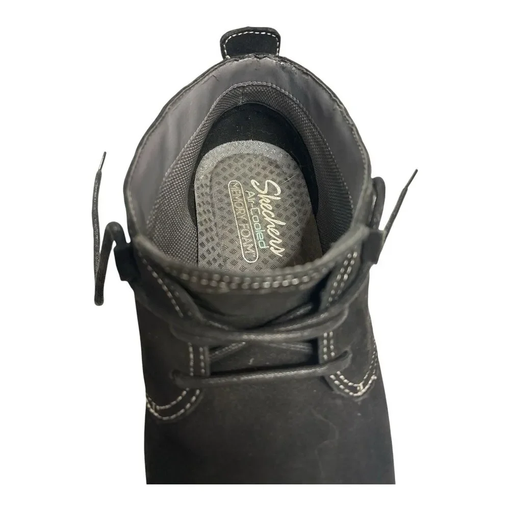 Skechers Women’s Black Suede Lace Up Chukka Ankle Boots Comfort Shoes Size 9.5